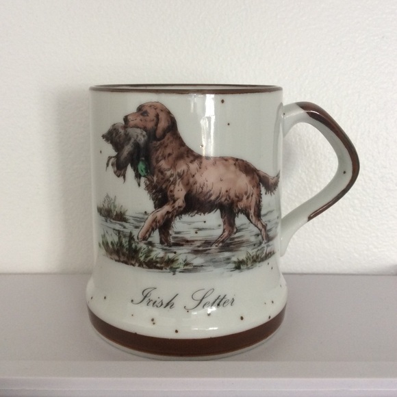 Vintage 1970’s Enesco Collector Coffee Mug Stoneware Irish Setter Hunting Dog - Picture 9 of 9